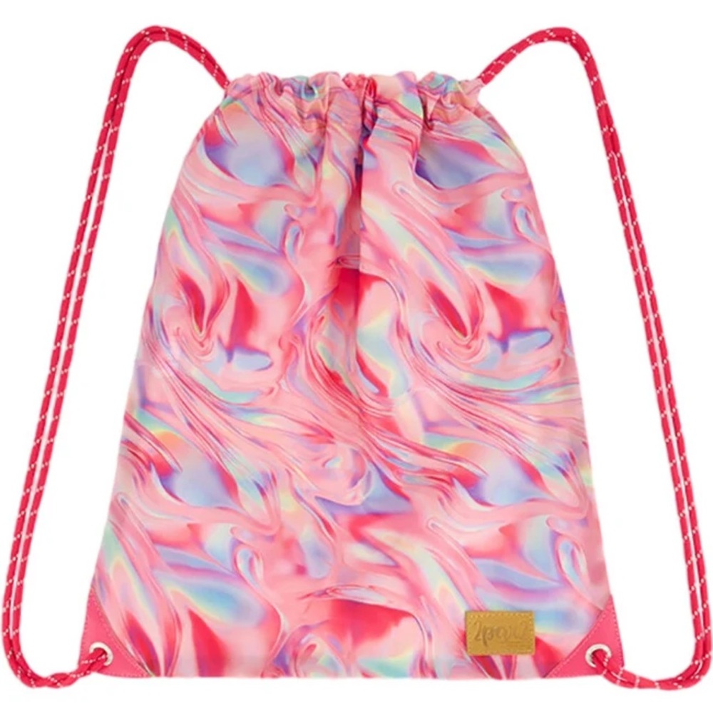 DEUX PAR DEUX Girls Marble Print Cinched Top Drawstring Bag New